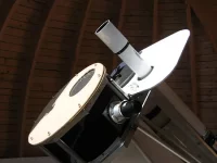 Teleskop der Sternwarte Waldburg mit Sonnenfolie